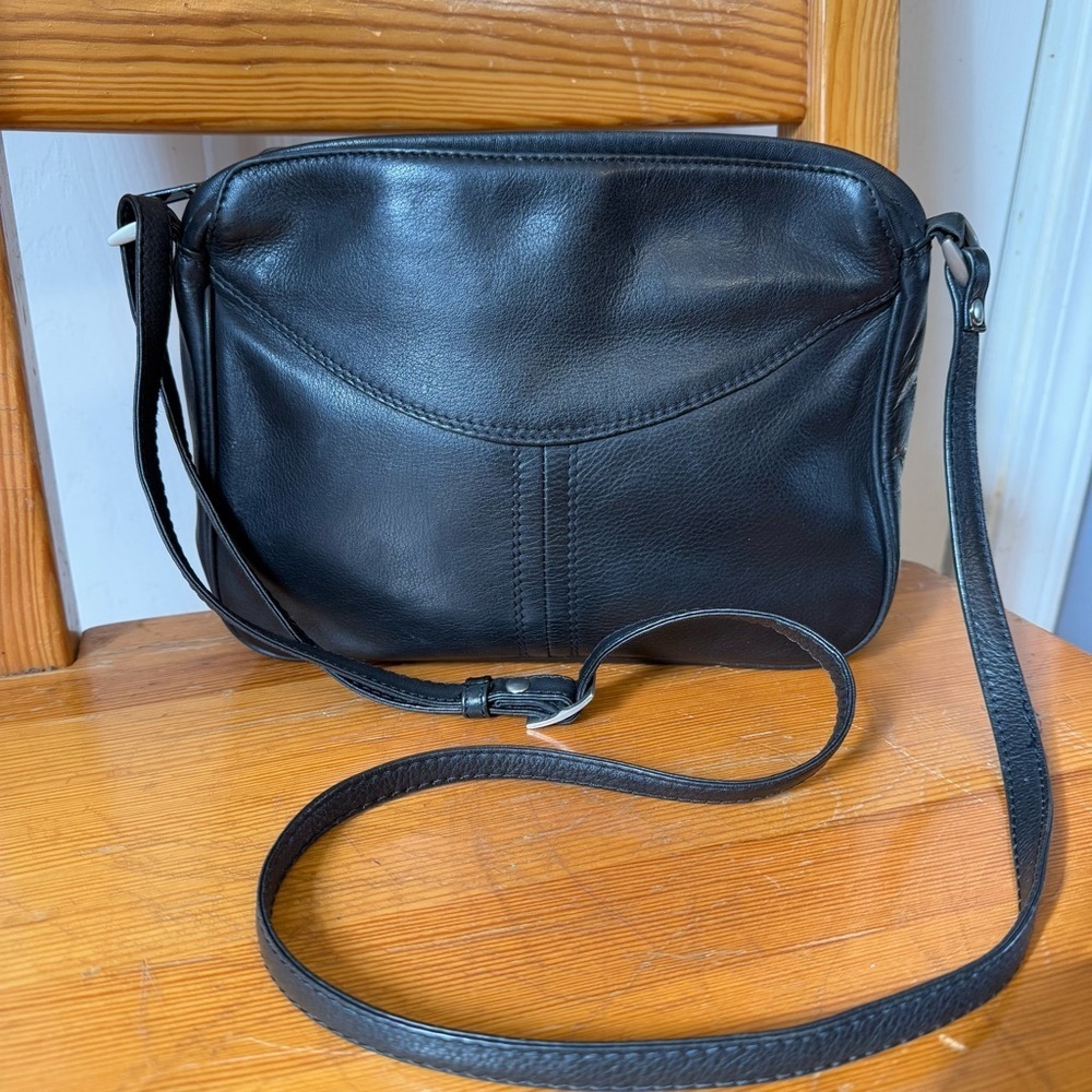 Derek Alexander Black Leather Crossbody Bag Purse